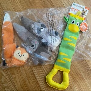 Lot of Dog Toys:  Outward Hound Fire Biterz, Frisco Stuffing Free Toys